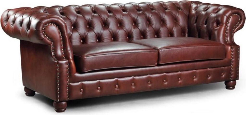 Casa Padrino Luxus Chesterfield Leder 3er Sofa Dunkelbraun 217 x 93 x H. 77 cm - Echtleder Wohnzimmer Sofa - Chesterfield Wohnzimmer Möbel