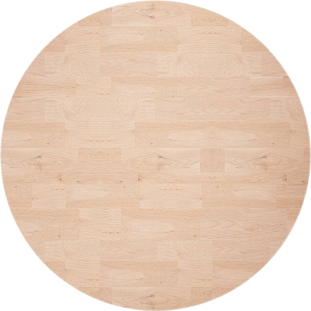 A circular wooden tabletop shown from a top-down perspective against a white background.