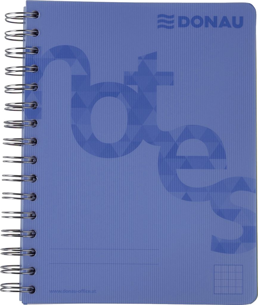 DONAU 7526201-10 Bloc-notes PP Cover - A5, damier, bleu Image du produit 