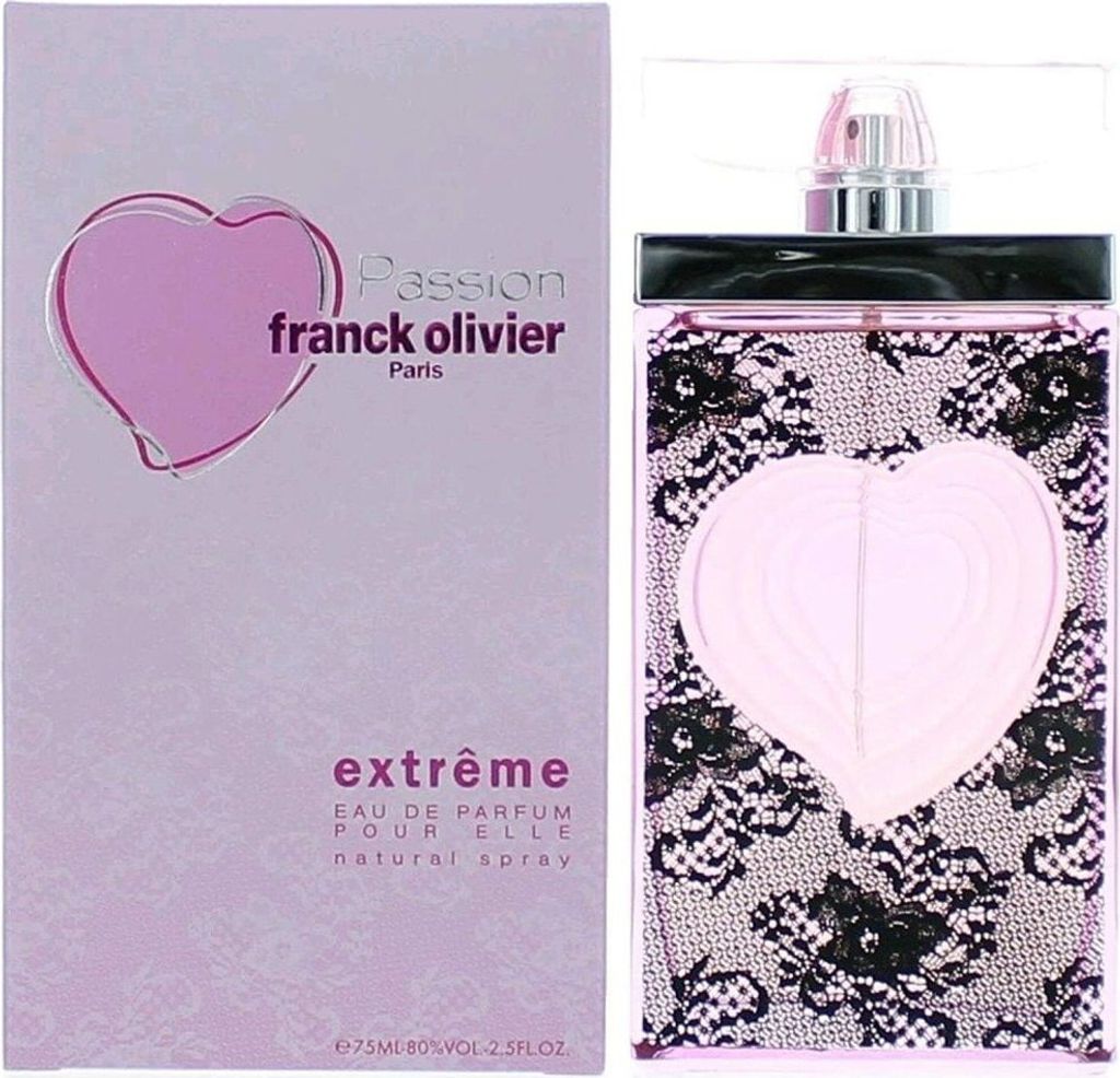 A perfume box and bottle are shown side-by-side.