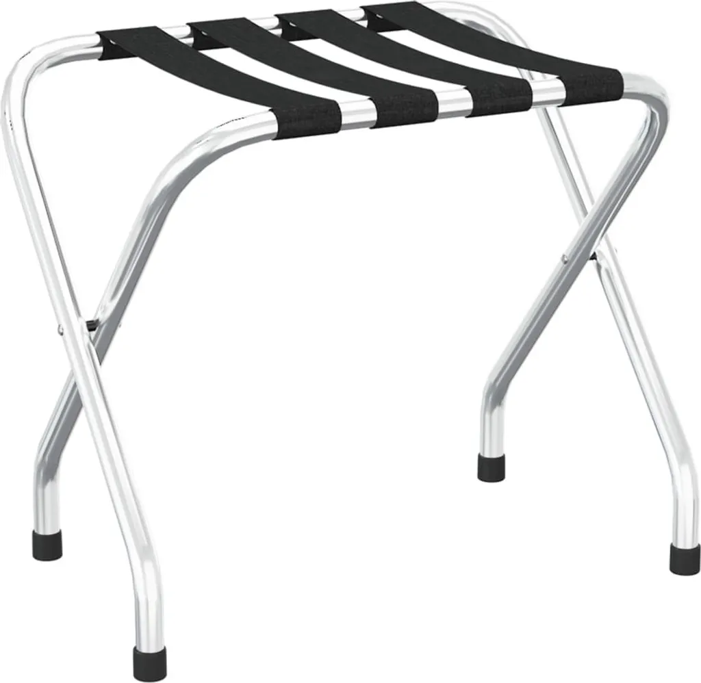 vidaXL Porte-bagages noir et argent 56x40x49 cm - Support de valise pliable