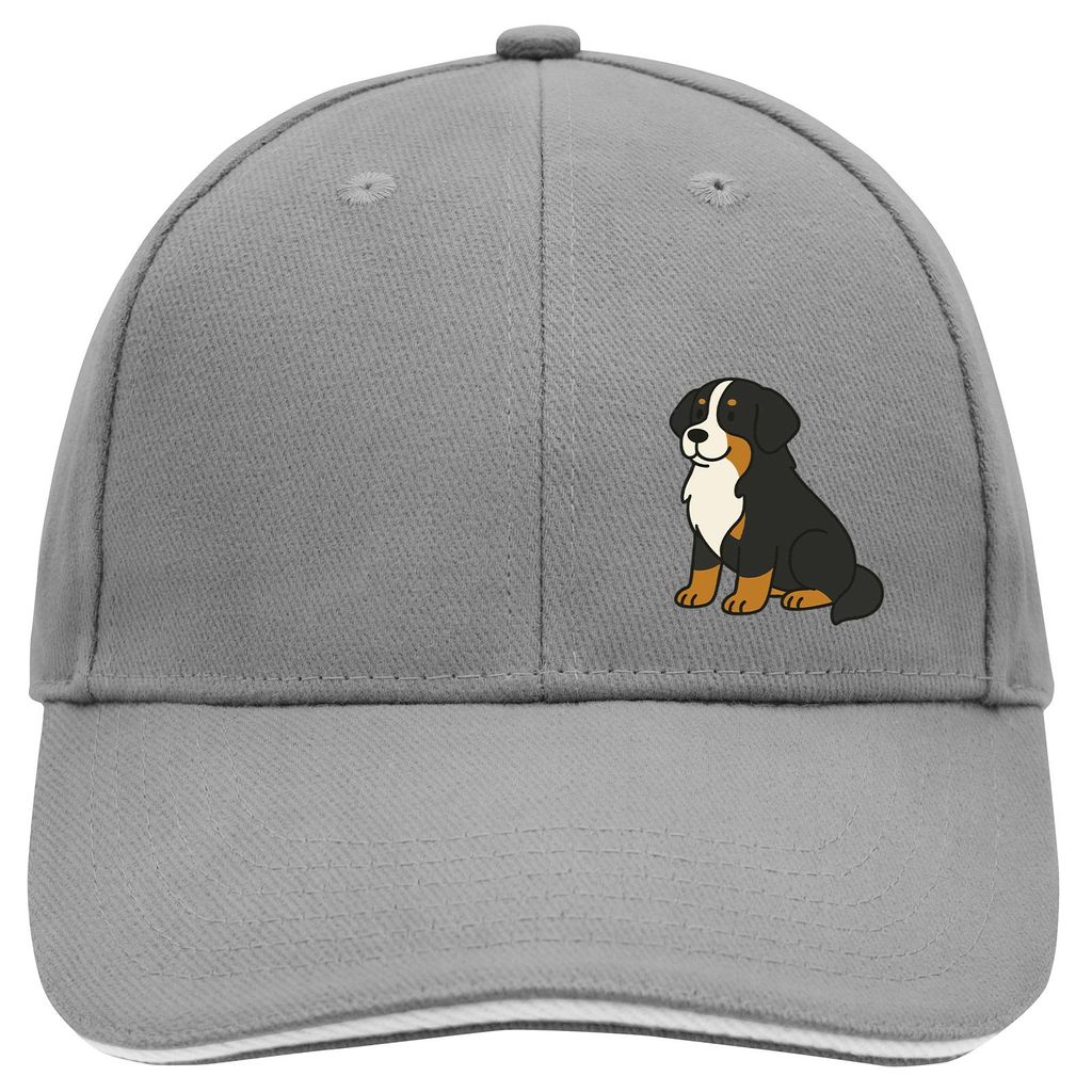 Huuraa Cappy Mütze Berner Sennenhund Comic Berner Dark Grey/White Baumwolle 6-Panel Kappe Geschenkidee