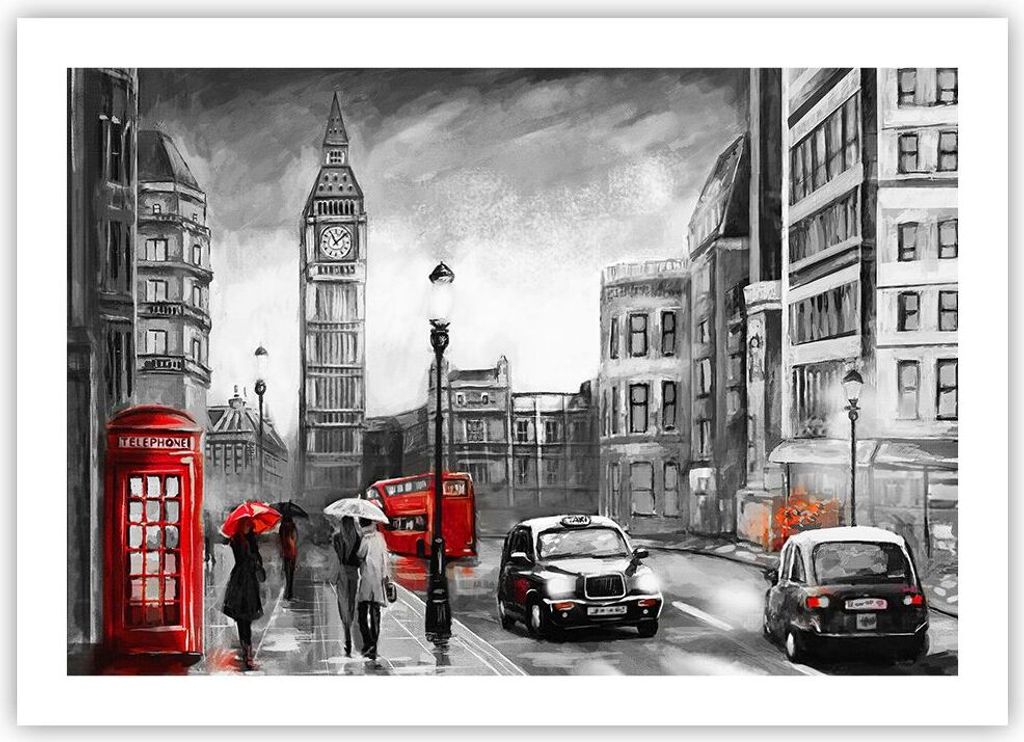 Poster - Poster ohne Rahmen - London Bus - 70x50 cm - Wand Produktbild 