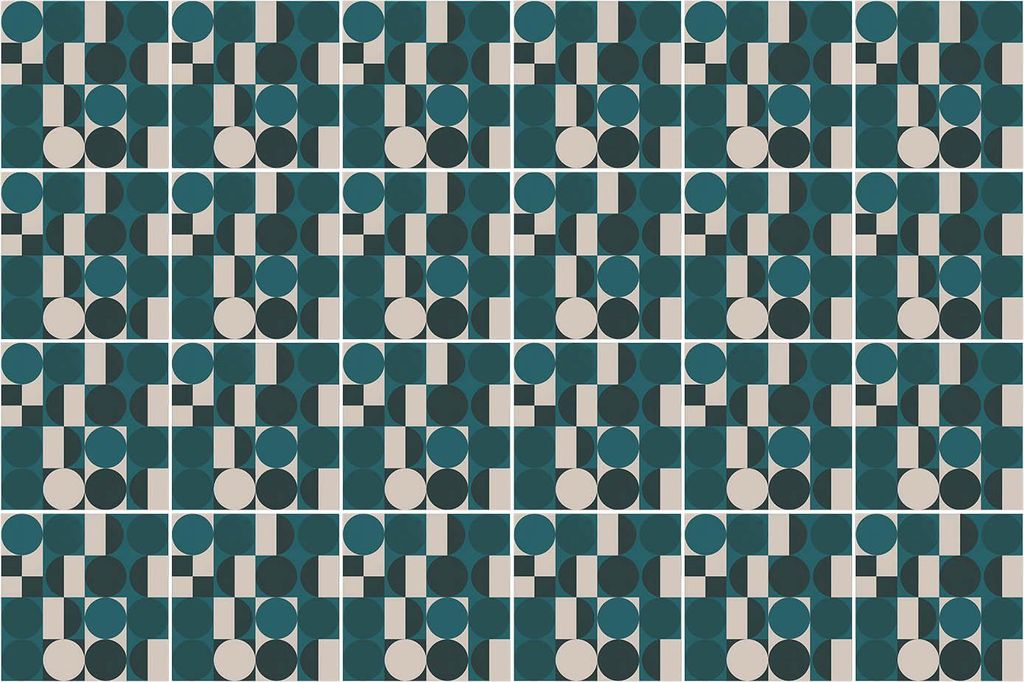Fliesenaufkleber 20 x 20 cm – 24 Stück – Selbstklebend – Wasserfest – Pflegeleicht – Hitzebeständig – Für Küche & Bad – Geometrie...