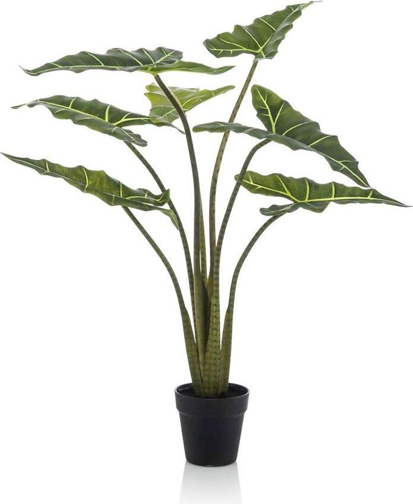 artplants.de Unechte Alocasia Sanderiana MUNAY im Dekotopf, grün, 100cm - Kunstpflanze
