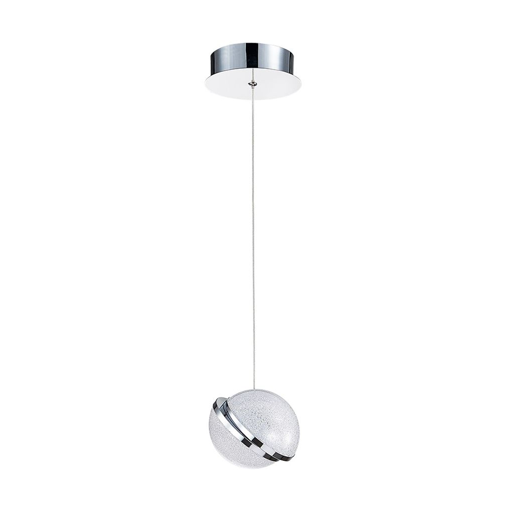 LED Pendelleuchte MALCOLM 8W, 4000K, silber/kristallfarben, Ø: 14 H: 110 cm