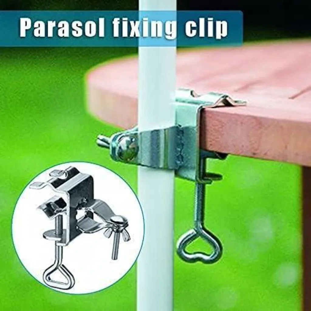 Support de Parasol Pince Table et Balcon - Acier Fixation Facile