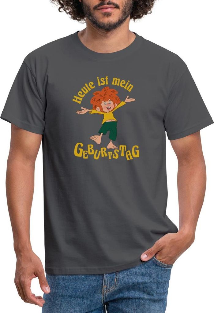 Spreadshirt Pumuckl Mit Spruch Heute ist Mein Geburtstag Männer T-Shirt, L, Anthrazit