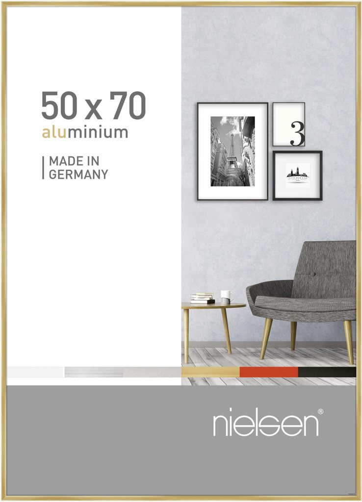 nielsen Aluminium Bilderrahmen Pixel, 50x70 cm, Gold