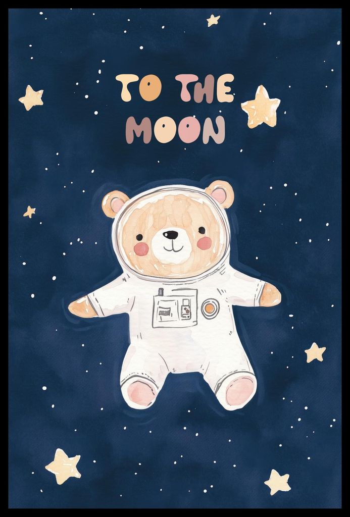 Plakat 40x60cm Muster für Kinder, Mädchen und Jungen - Kosmomiś