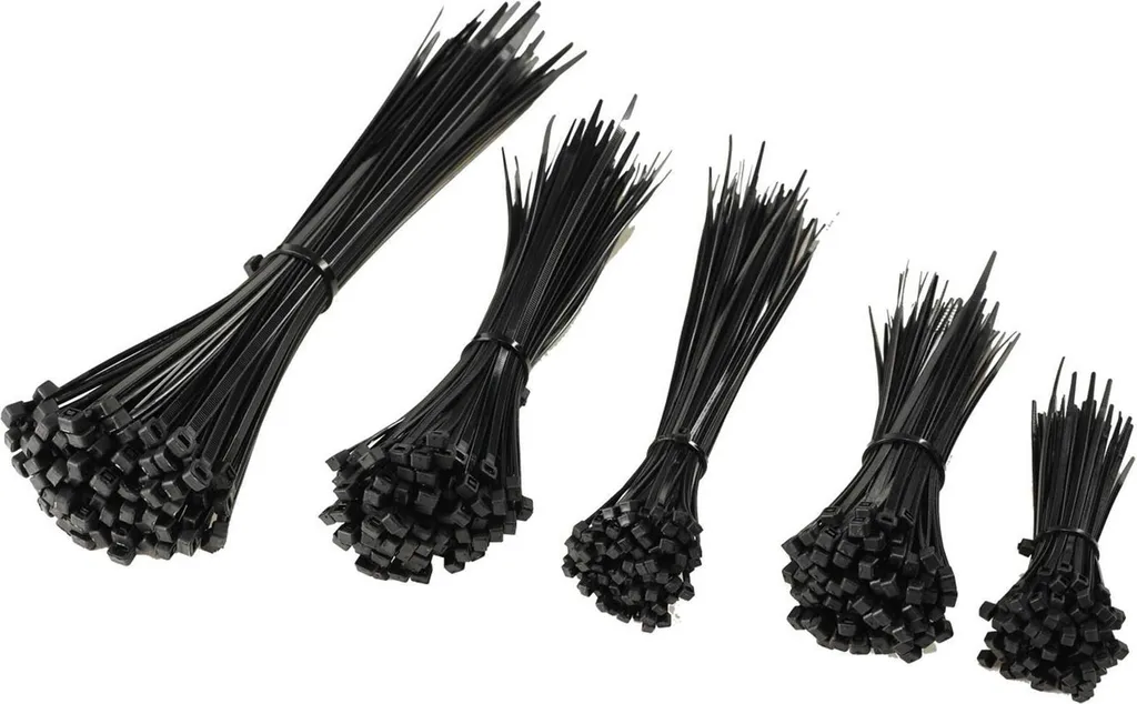 Set di fascette nere resistenti ai raggi UV 100x 100/140/160x2,5mm 200/300x3,5mm