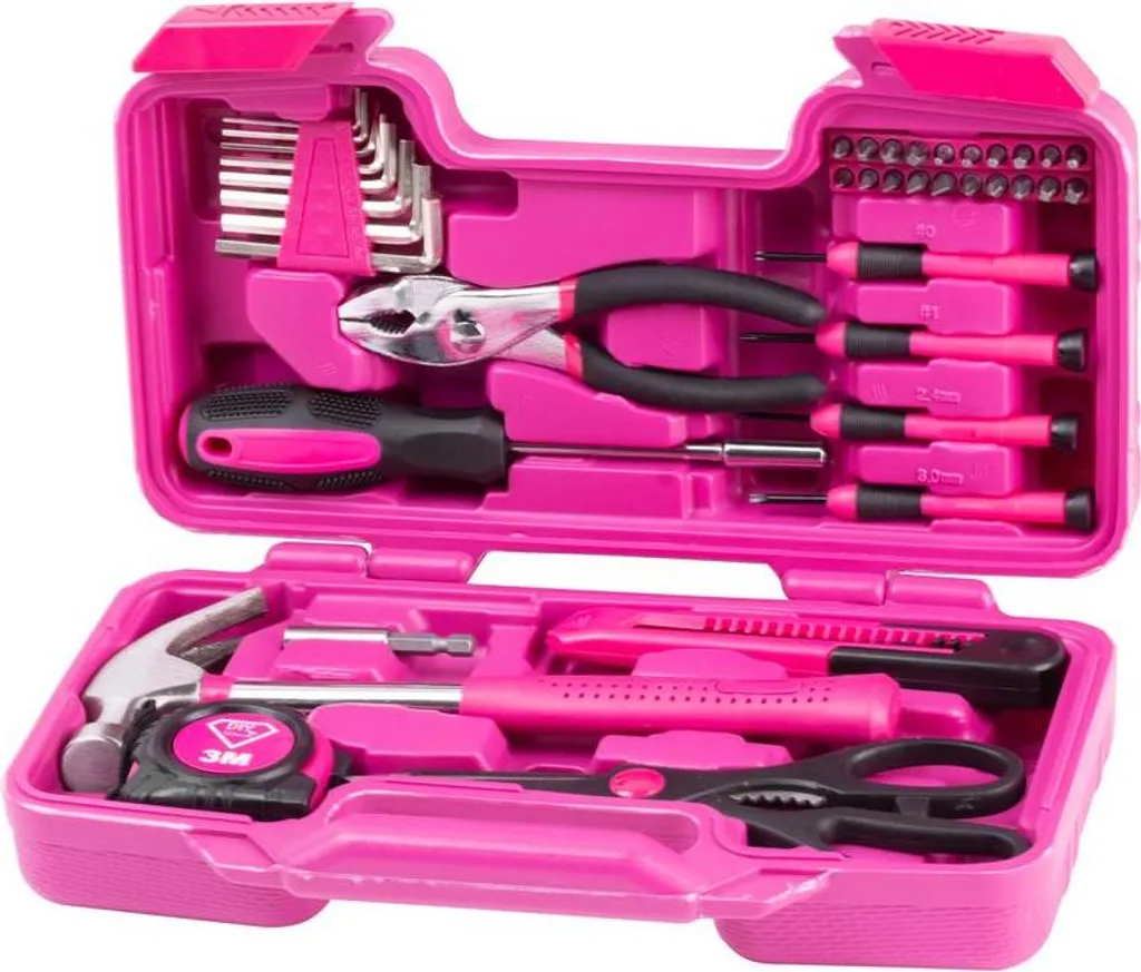 Set Attrezzi Rosa 39 Pezzi LADIES PINK SET01 - Valigetta Fai-da-Te