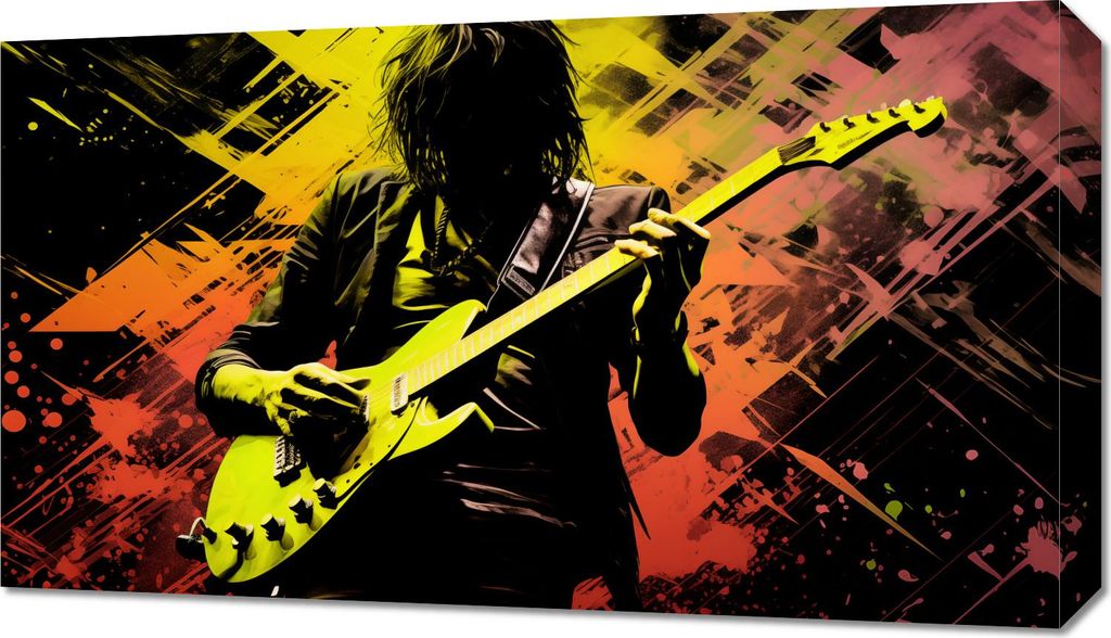 Bild 70x40cm Gitarrenleidenschaft an der E-Gitarre