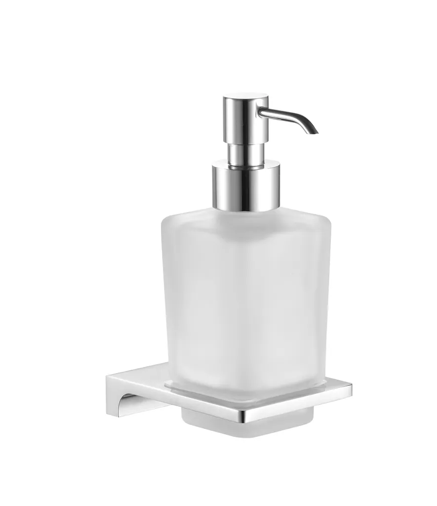 Distributeur de savon mural NIL en verre et laiton chromé chic 200 ml