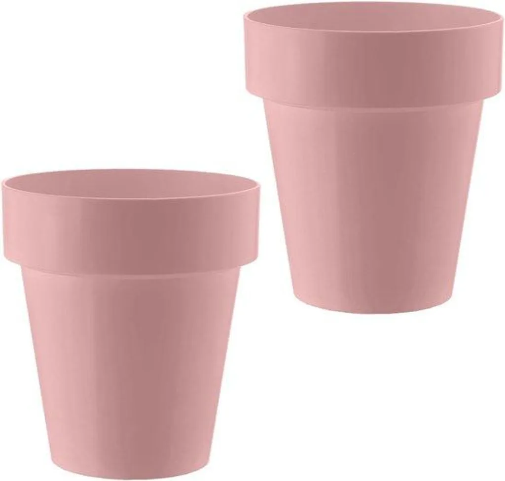 Pot de fleurs rose 14 cm en plastique pour herbes aromatiques et déco