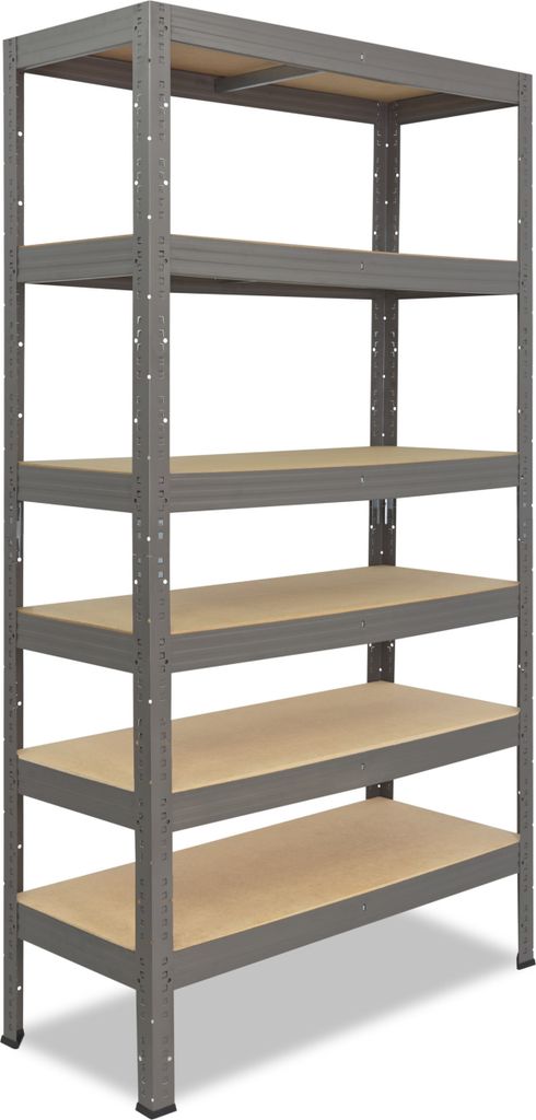 shelfplaza PRO 200x75x30 cm Schwerlastregal in grau mit 6 Böden und 166 kg Traglast pro Boden