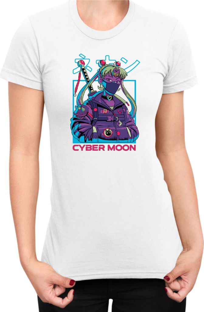 Damen T-Shirt Japan Manga Anime Comics Animation Sailor Anime Manga Moon 10, Lady M / Weiß