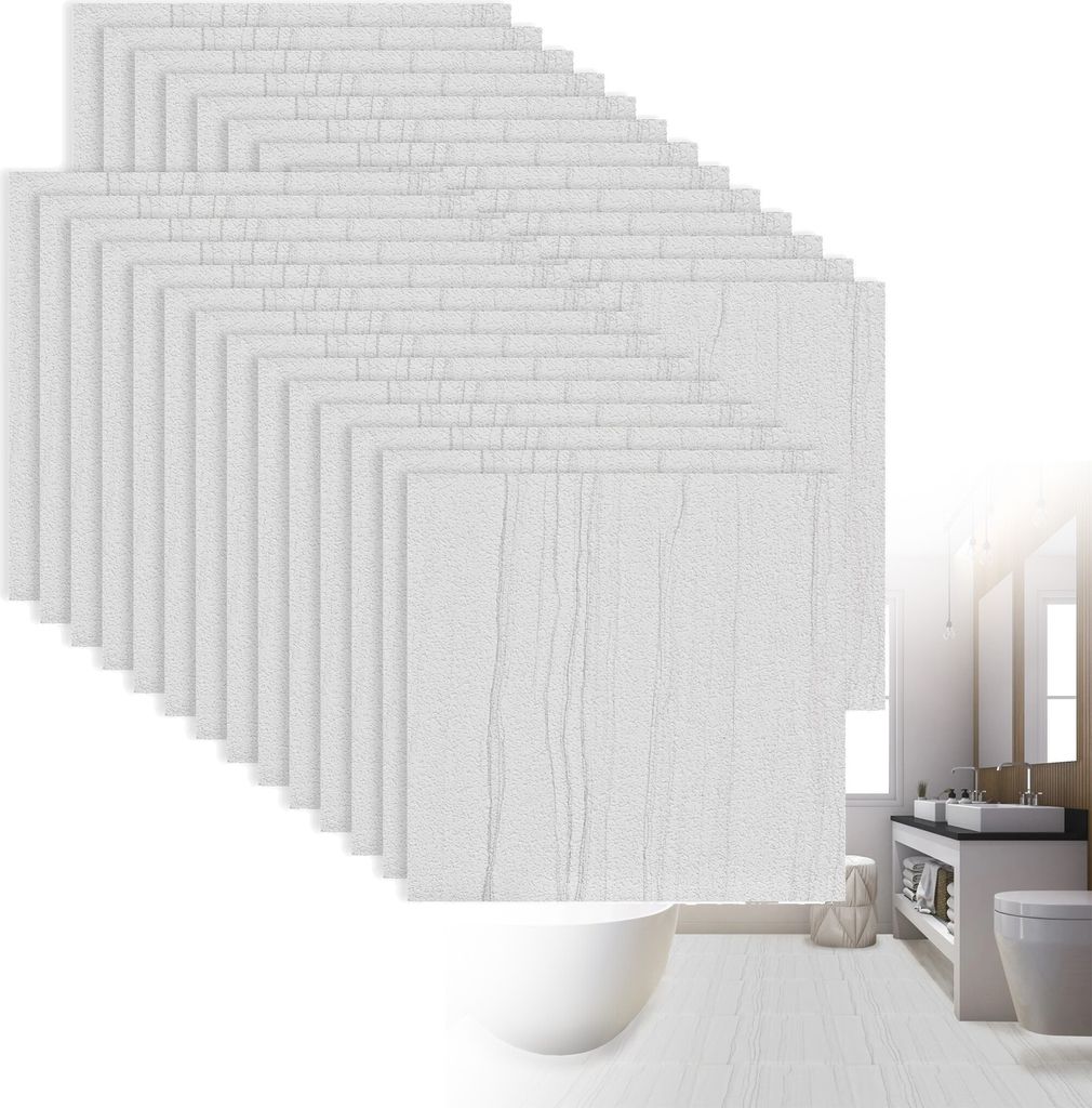 LZQ Selbstklebende Vinylbodenfliesen,Abzieh- und Aufkleber Design 30x30 cm für Küche, Wohnzimmer & Badezimmer, 27 Stück (2,51 m²),Light Grau