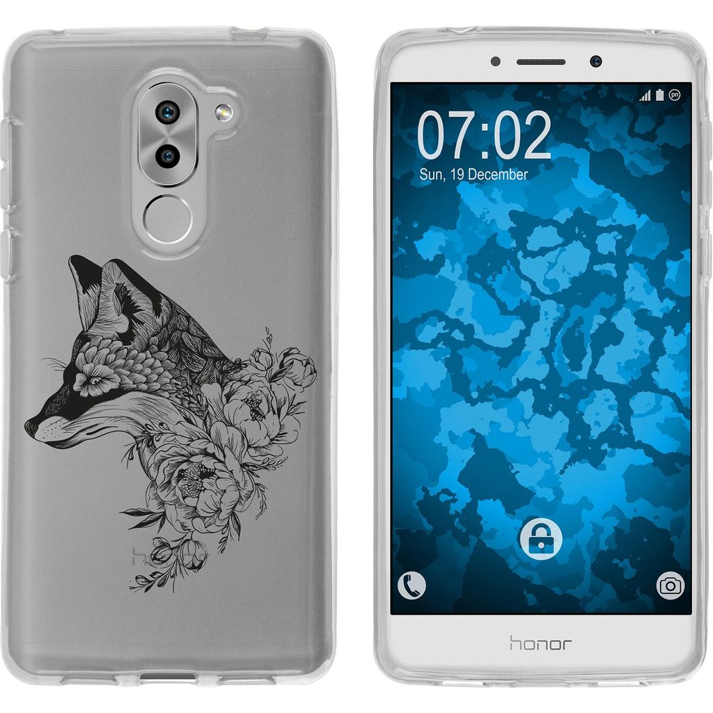 PhoneNatic Case kompatibel mit Huawei Honor 6x Silikon-Hülle Floral Fuchs M1-1