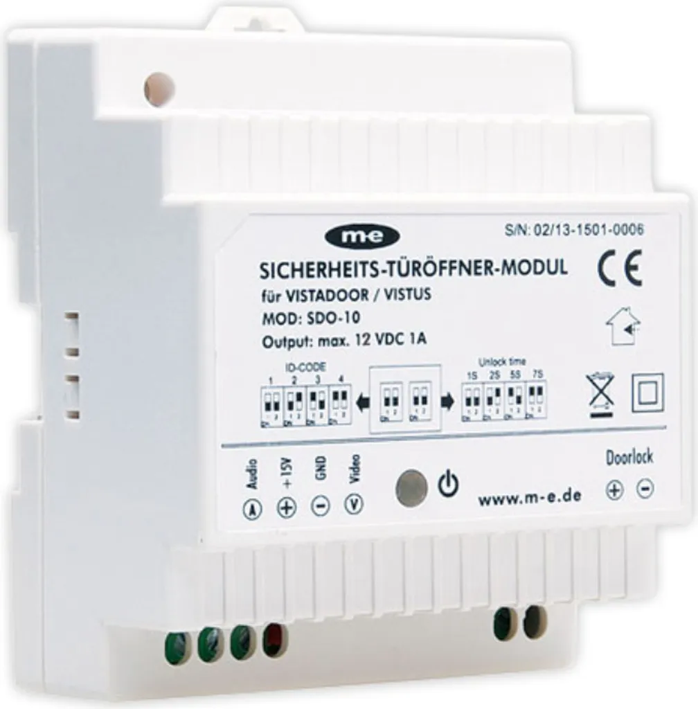 Module d'ouverture de porte de sécurité rail DIN 12V pour interphone