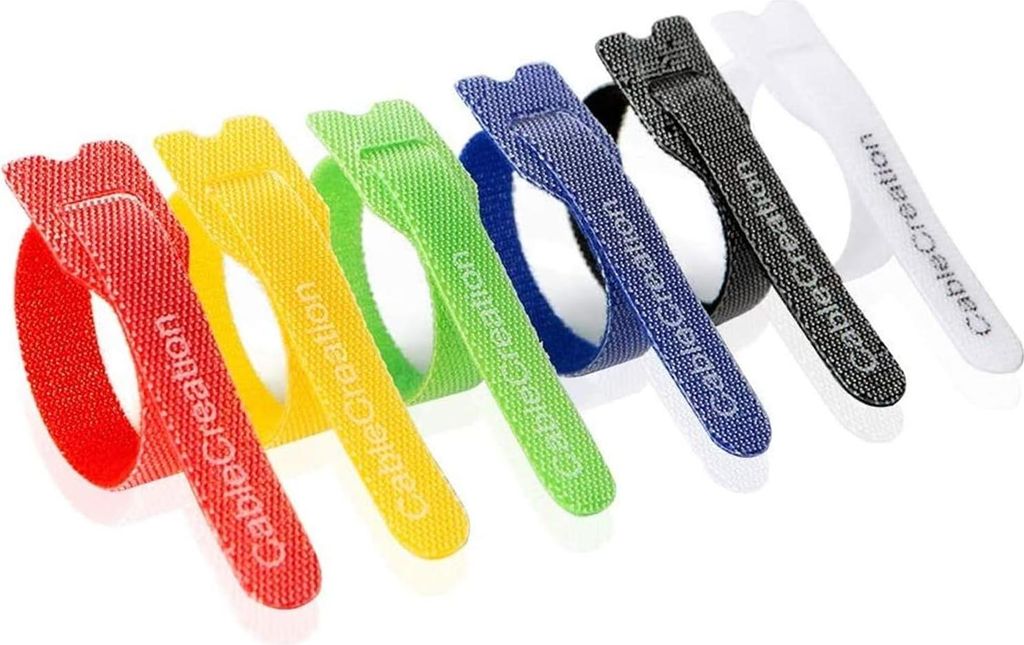 60 Stück Kabelbinder, wiederverwendbare Befestigungskabelführung/Kabel-Organizer, Klett-Kabelbinder aus Mikrofasertuch, 6 Zoll (mehrfarbig)