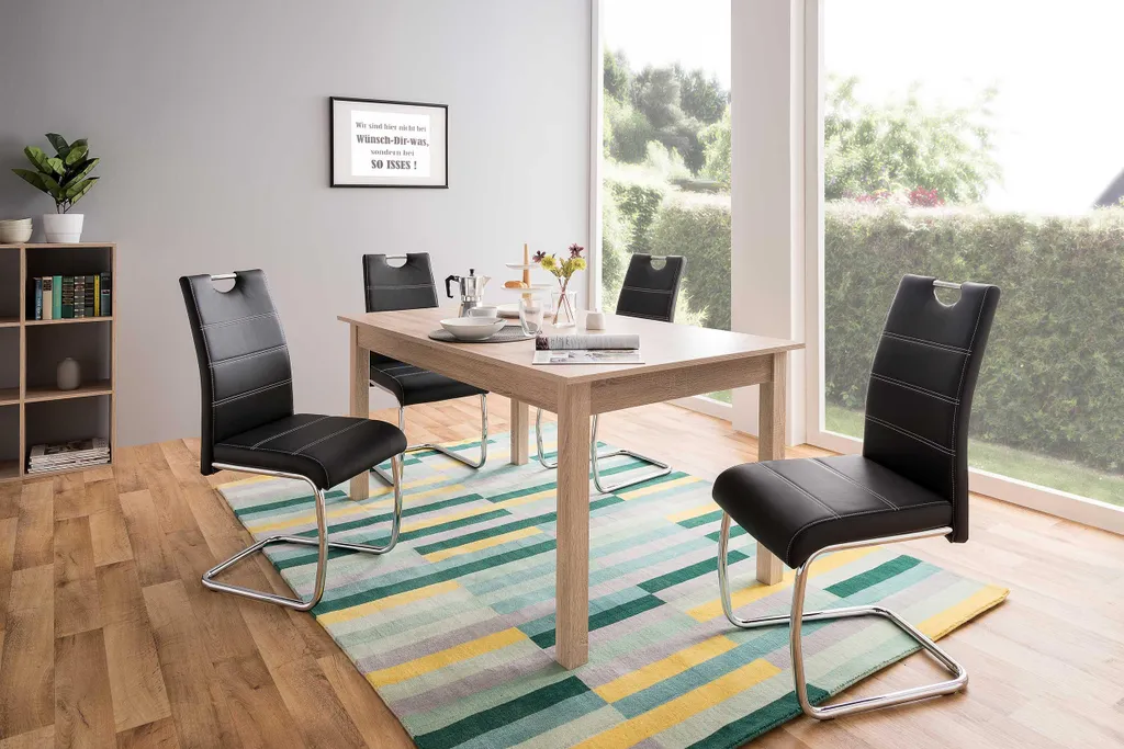 Grande Table de Salle à Manger Extensible en Bois Clair Sonoma 160cm
