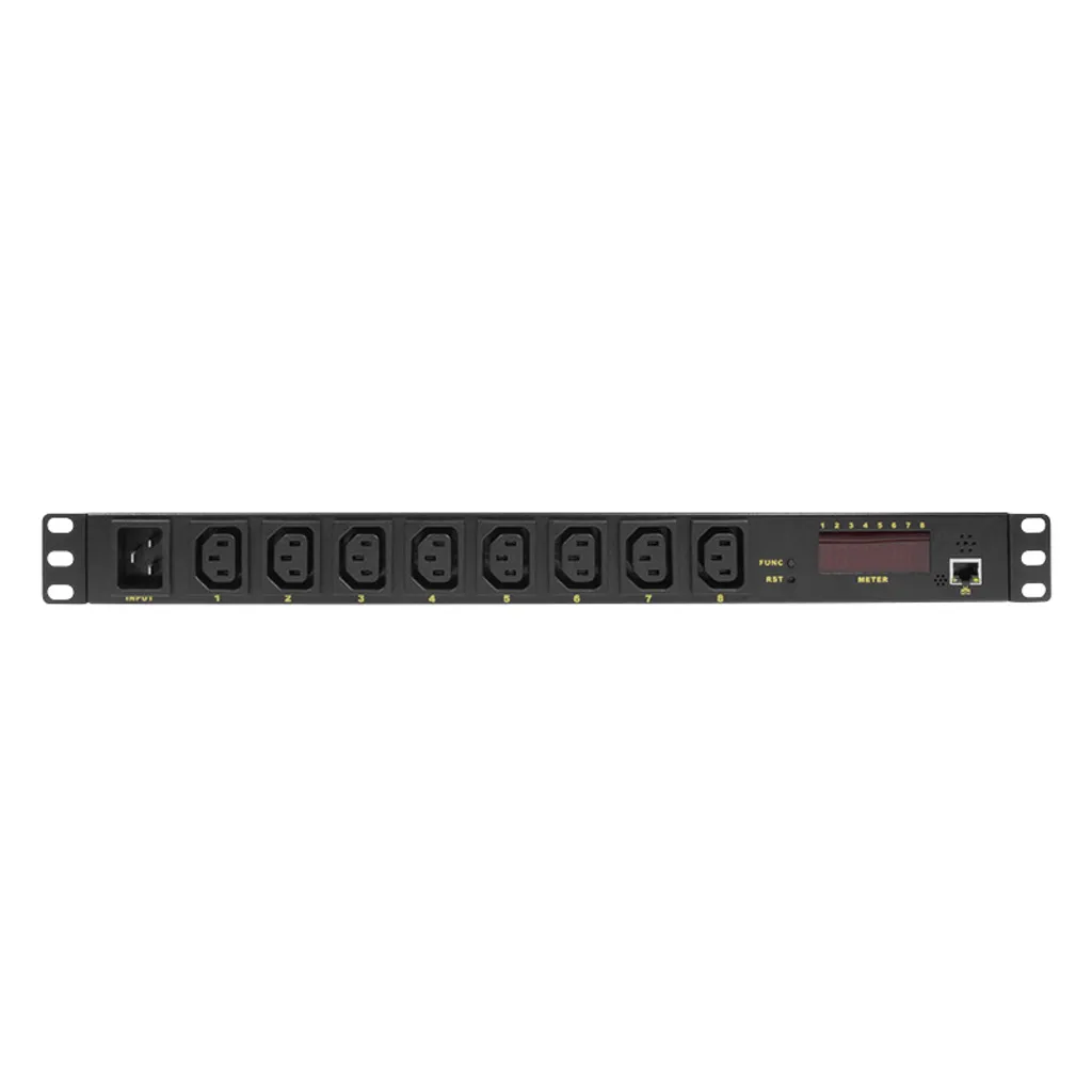 Multiprise IP Rackable 19" 8 ports pour baie informatique 1U Noir