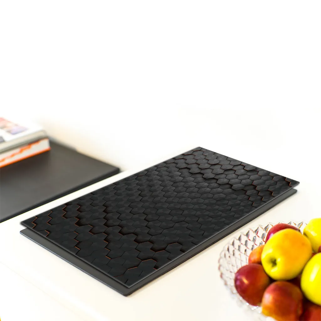 Tagliere in Vetro Nero 40x52 Paraspruzzi Cucina: Robusto e Versatile - 4
