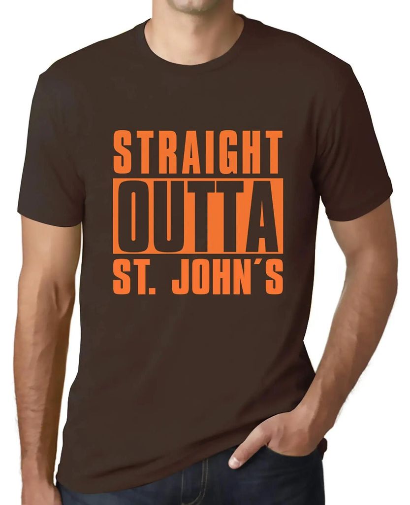 Herren Grafik T-Shirt Direkt aus dem St Johannis – Straight Outta St John's – Öko-Verantwortlich Vintage Jahrgang Kurzarm Lustige Druck Geburt...