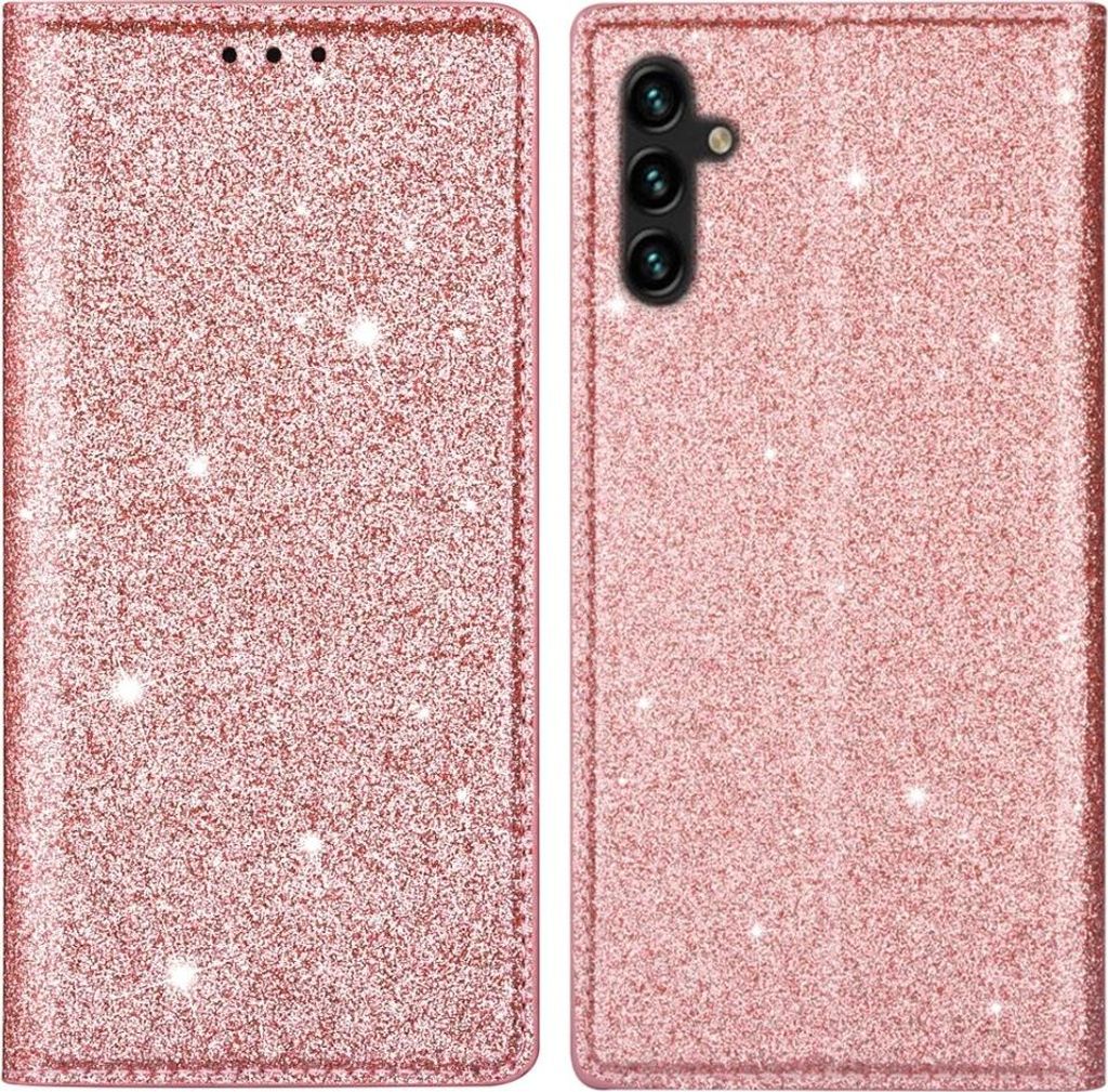 Samsung Galaxy S25 Hülle - Coverup Glitzer Klapphülle - Roségold