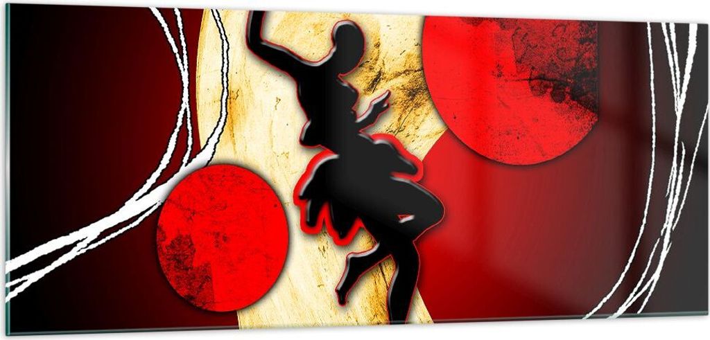 Bilder auf glas - Afrika frau tänzerin wüste - 100x40cm - Glasbilder - Wandbilder - Kunstdruck - zum Aufhängen bereit - Wanddekoration aus Glas ...
