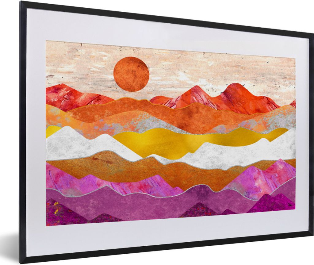 MuchoWow Gerahmtes Poster Lesbisch - Stolz - Marmor 60x40 cm - Poster mit Schwarzem Bilderrahmen Wandposter Rahmen Foto Bilder - Schlafzimmer - P...