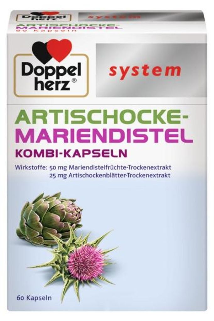 Doppelherz systeem, combinatiecapsules artisjok-mislintje, Productafbeelding 