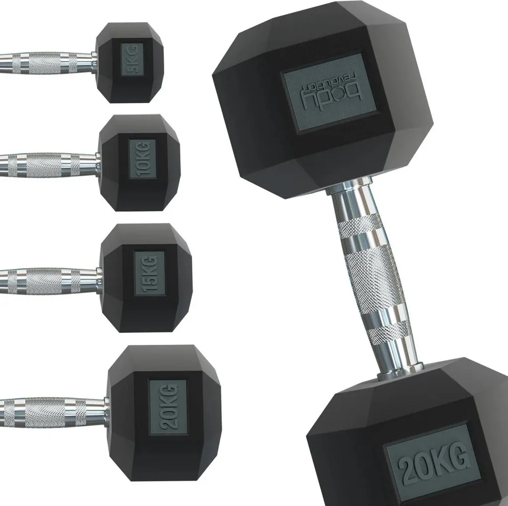 Haltères Hexagonaux 2kg Anti-Roulis avec Revêtement Haute Résistance