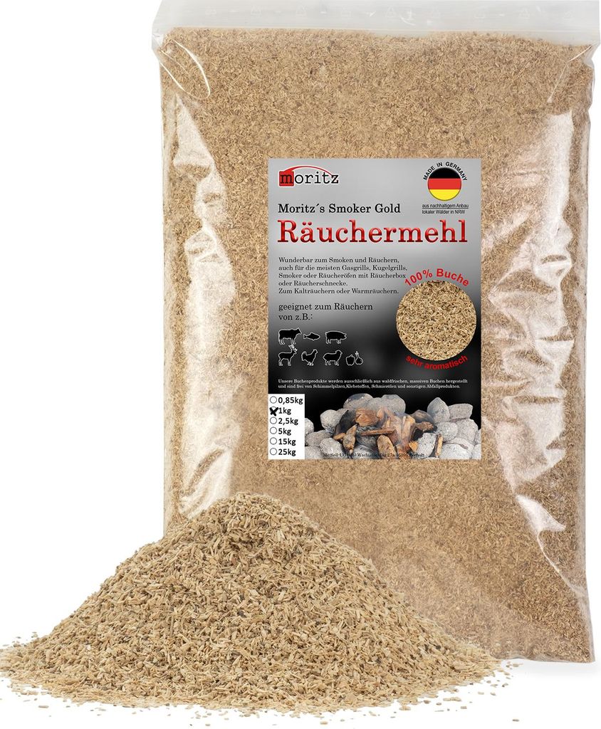 Moritz 1kg Räuchermehl Buche fein 0,5 -1 mm Räuchern I Produktbild 