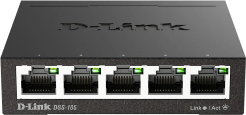 D-Link DGS-105/E Switch 5 Porte Gigabit | Desktop Metallo Unmanaged