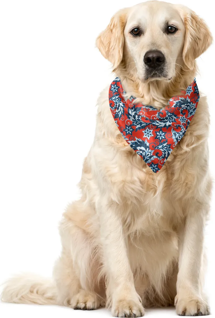Bandana Abakuhaus Vintage per Cani e Gatti - Blu e Vermiglio 40x40