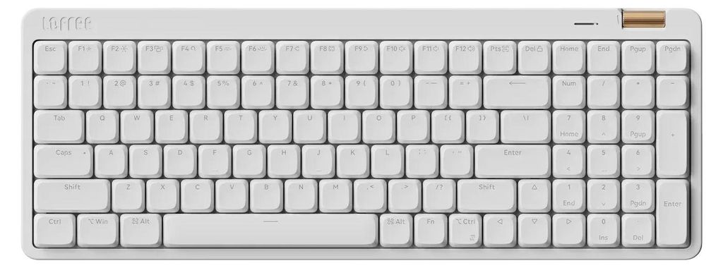 Lofree Flow Lite100 Mechanische Tastatur, Low-Profile, 100 Tasten, Kabellose Bluetooth / 2.4 GHz, QWERTY Layout für Windows, Mac OS, Off-White