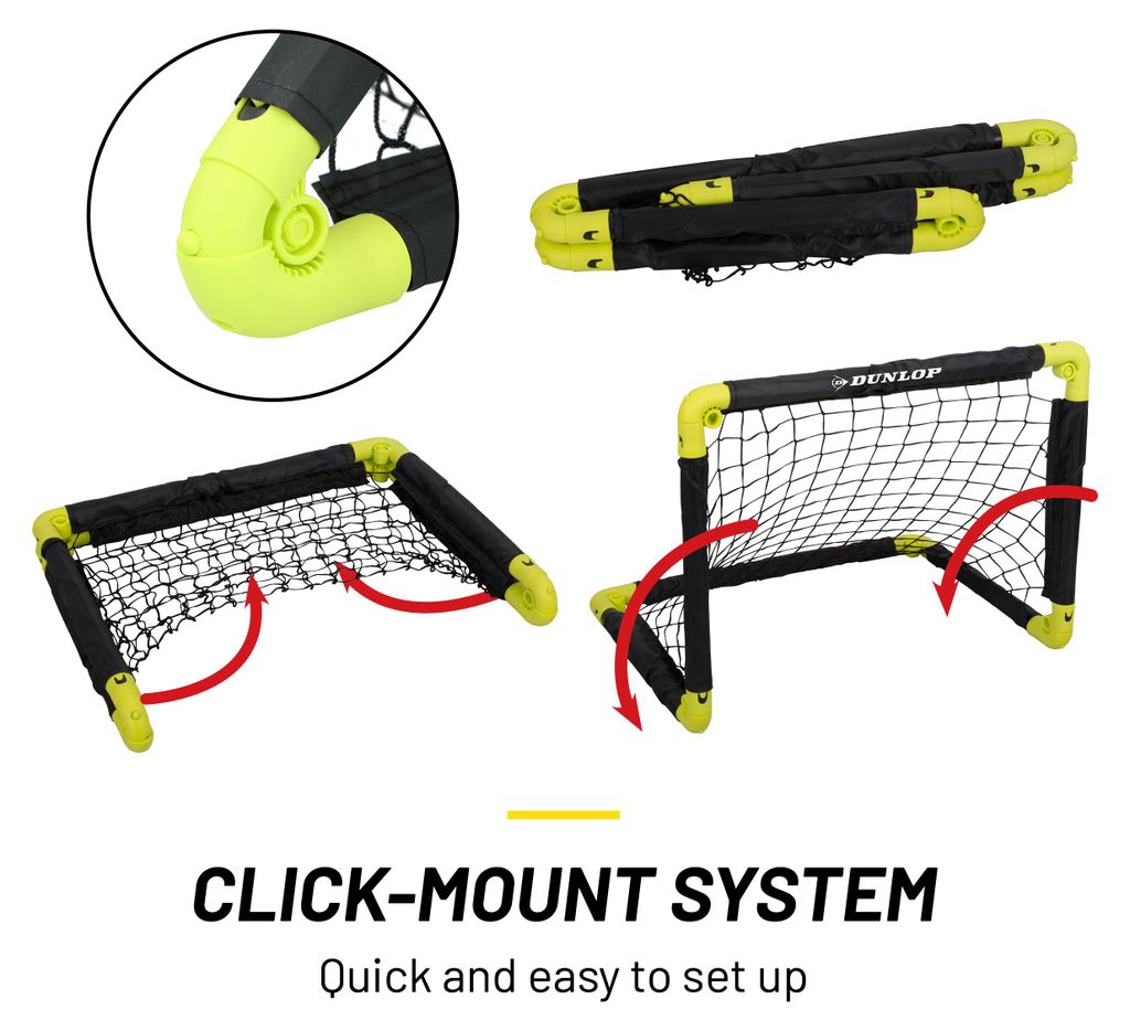Set De Foot Dunlop – Stade 4,26x2,35m Avec Cages, Palissades, Ballon Et Pompe – Le Terrain Clôturé Qui Fait Rêver Les Enfants