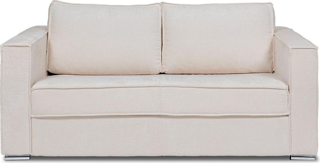 3-Sitzer-Schlafsofa vom Typ Express mit beiger Chenille-Polsterung – Liegefläche 140 cm – Matratze 18 cm – LORETO