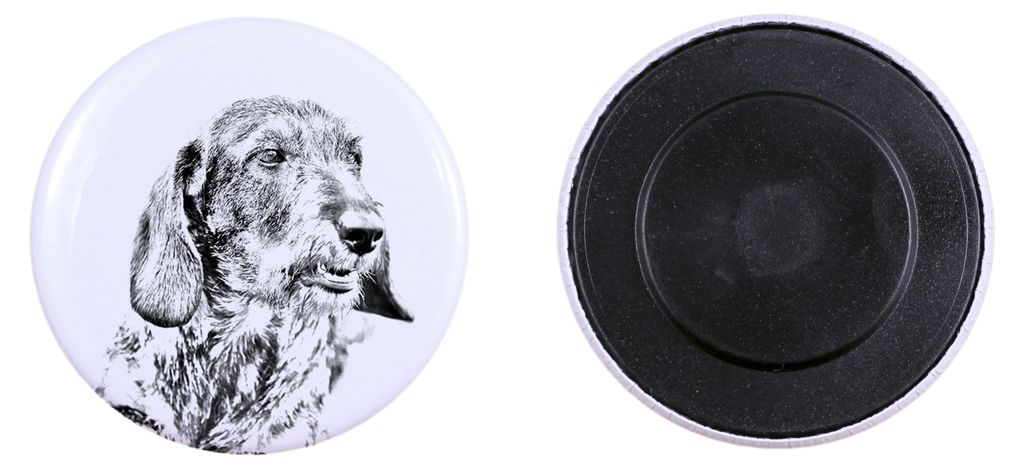 Dachshund Rauhhaar, Dackel, Teckel I Magnet mit einem Hundepfotenabdruck, außergewöhnlich leicht, starker Magnet, handgefertigtes Produkt der Mar...