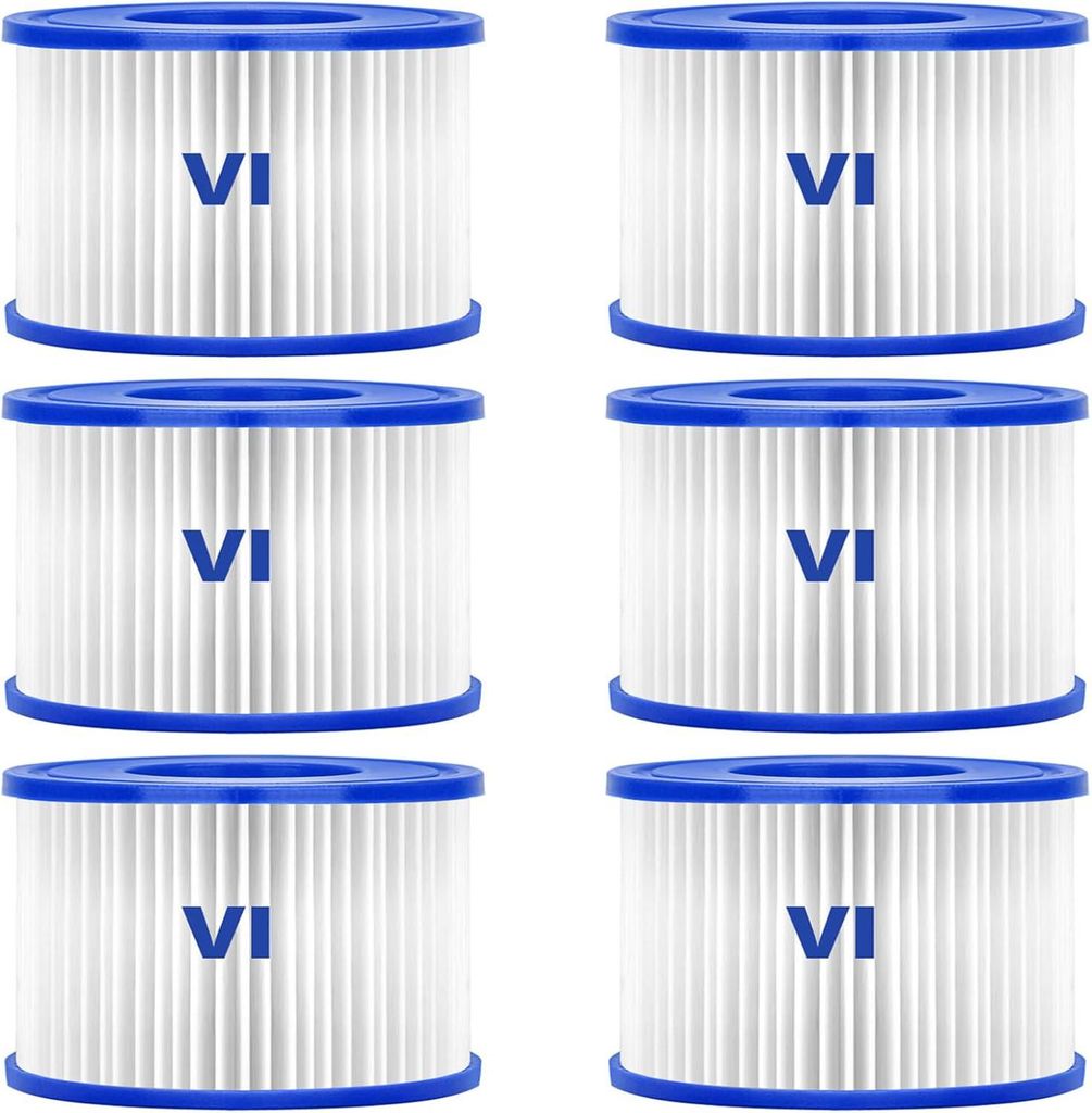 Poolfilter, Filter VI für Pool, Filterkartuschen, 6x Ersatz Filterkartuschen, für Bestway Miami, Monaco Lay-Z-Spa, Vegas, Palm Springs