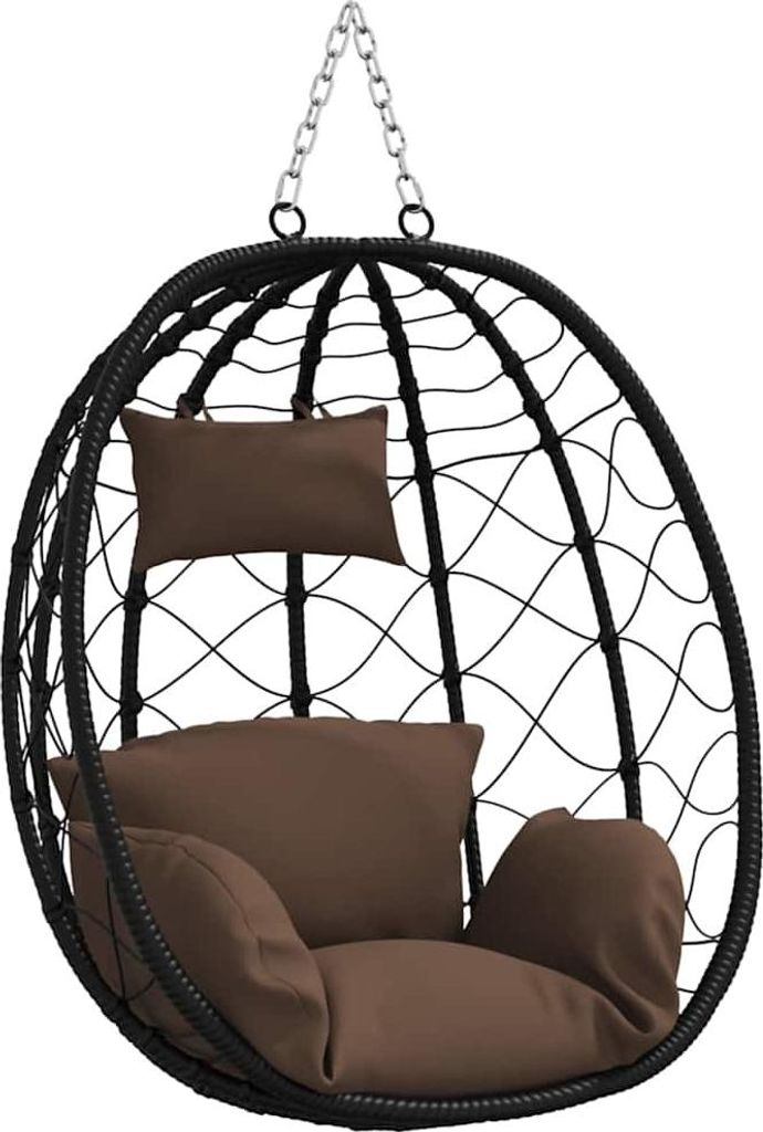 vidaXL Chaise suspendue en forme d'œuf, marron café, 91,5 x Image du produit 