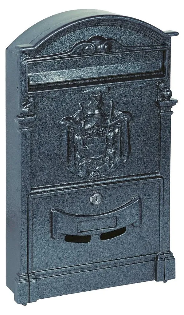 Boîte aux lettres murale grise Reale Cardinale aluminium extérieur