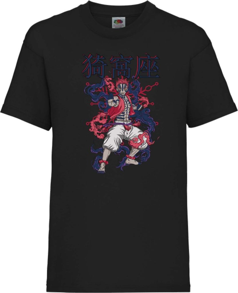Kinder T-Shirt Demon Anime Slayer Akaza 02 Demon Akaza, 12-13 Jahr - 152 / Schwarz