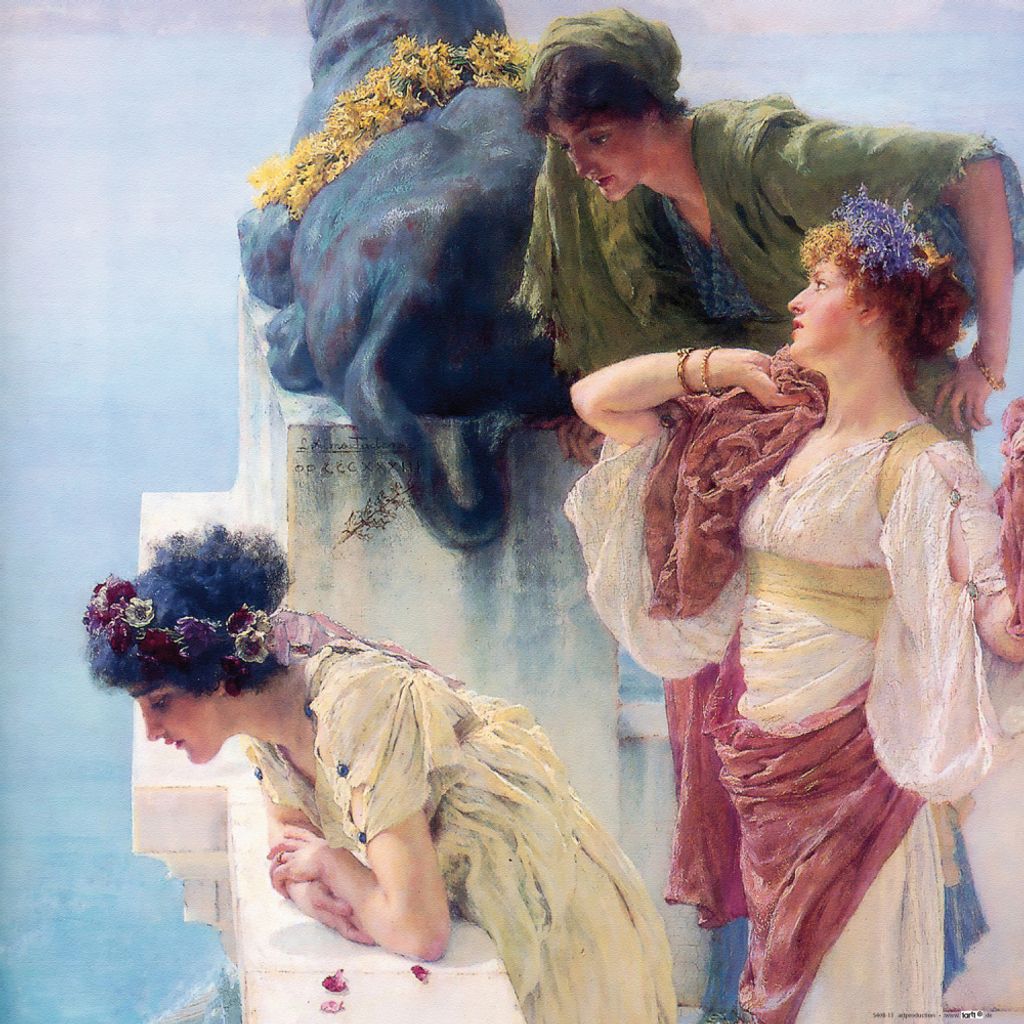 Sir Lawrence Alma-Tadema Kunstdruck Bild - Ein Vorteilhafter Standpunkt, 1895 (40 x 40 cm)