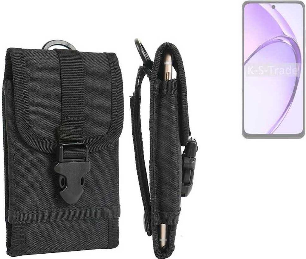 K-S-Trade Holster Handy Hülle kompatibel mit Oppo A3x PKD130 Holster Handytasche Gürtel Tasche Schutz Hülle Robust Outdoor schwarz