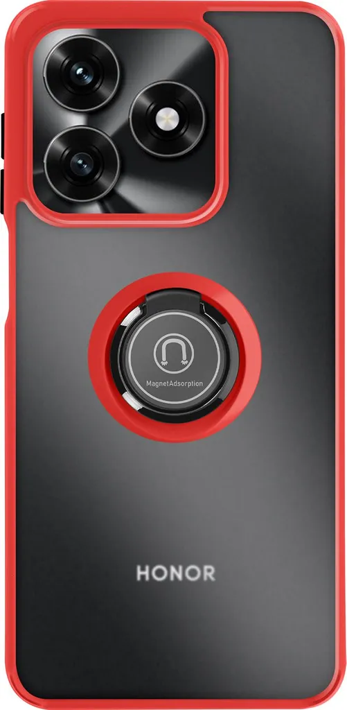 Avizar, custodia Honor X5c Plus 4G con anello magnetico girevole opaco, rosso