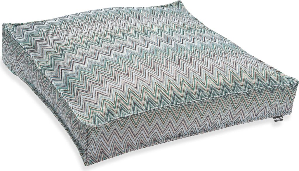 H.O.C.K. Pablo Outdoor Bodenkissen 60x60x10cm col. 2 blue multi Zick-Zack sun boho