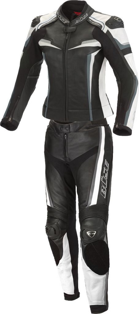 Büse Lederkombi Mille 2tlg. schwarz / weiß  Damen 34 Produktbild 